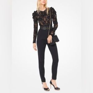 Floral lace long sleeve jumpsuit